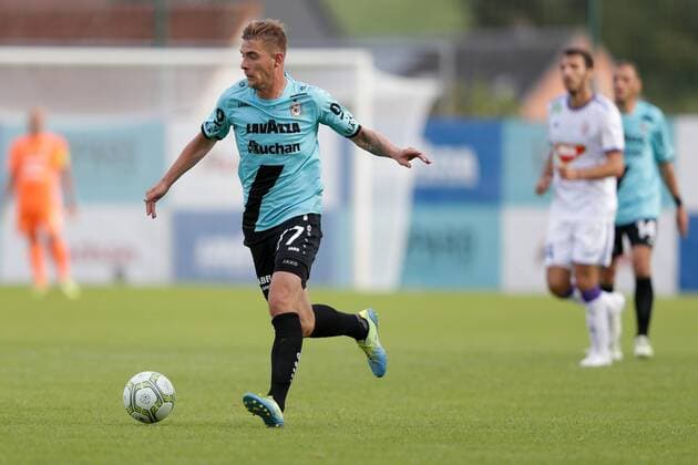 Dave Turpel (F91 Duedelingen - 77) Freisteller, Einzelbild, Aktion, Ganzkörper 10.07.2018 Fussball Champions League Qualifikation, 1. Runde, Hinspiel, Saison 2018-2019 10.07.2018 LUX, CLQ, F91 Düdelingen (LUX) - MOL Vidi FC (HUN) (Dudelange - Videoton) Stade Jos Nosbaum, Düdelingen 