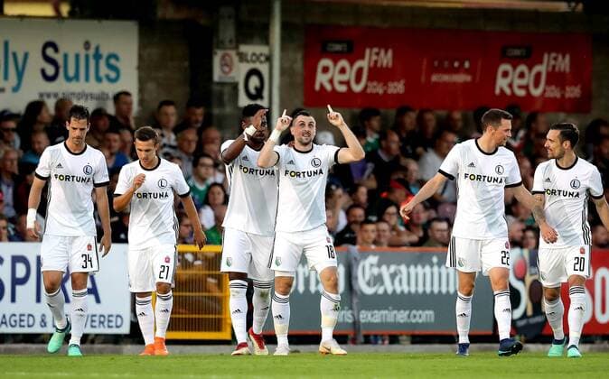 UEFA Champions League First Qualifying Round First Leg, Turner s Cross, Cork 10 7 2018 Cork City vs Legia Warsaw Michal Kucharczyk of Legia Warsaw celebrates scoring the first goal of the game Michal Kucharczyk celebrates scoring 10 7 2018  Copyright: x©INPHO RyanxByrnex RB1_3983