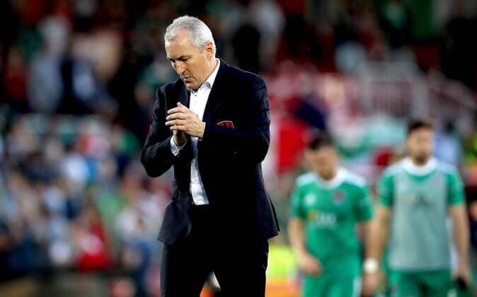 UEFA Champions League First Qualifying Round First Leg, Turner s Cross, Cork 10 7 2018 Cork City vs Legia Warsaw Cork Manager John Caulfield dejected after the game John Caulfield dejected 10 7 2018  Copyright: x©INPHO RyanxByrnex RB1_4379