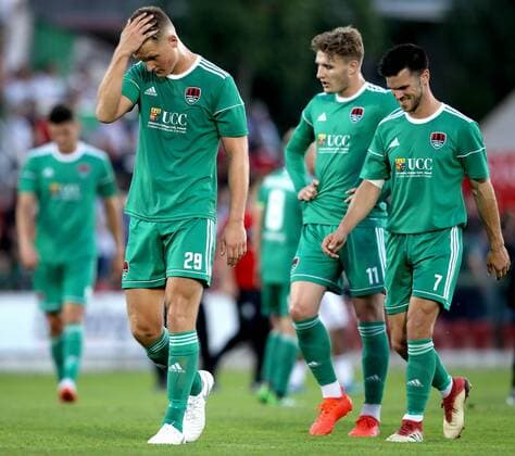 UEFA Champions League First Qualifying Round First Leg, Turner s Cross, Cork 10 7 2018 Cork City vs Legia Warsaw Cork s Sean McLaughlin dejected after the game Sean McLaughlin dejected 10 7 2018  Copyright: x©INPHO RyanxByrnex RB1_4333