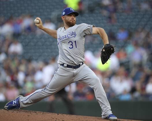 July 10, 2018 - Minneapolis, MN, USA - Kansas City Royals starting pitcher Ian Kennedy throws against the Minnesota Twins in the first inning on Tuesday, July 10, 2018, at Target Field in Minneapolis. Kansas City at Minnesota - ZUMAm67_ 20180710_zaf_m67_024 Copyright: xJeffxWheelerx