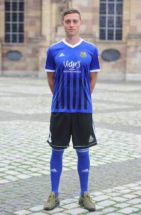 The team of the 1 FC Saarbrücken on Thursday 12 07 2018 in front of the Ludwigskirche in Saarbrücken In the picture Nino Miotke 28