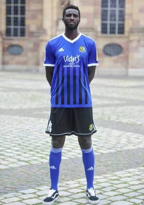 The team of 1 FC Saarbrücken on Thursday 12 07 2018 in front of the Ludwigskirche in Saarbrücken In the picture Alexandre Mendy 4