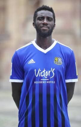 The team of 1 FC Saarbrücken on Thursday 12 07 2018 in front of the Ludwigskirche in Saarbrücken In the picture Alexandre Mendy 4