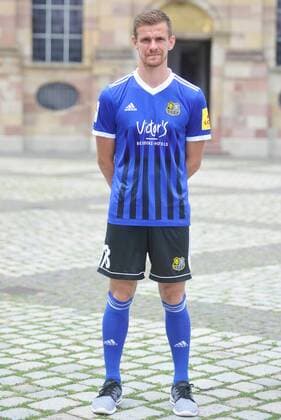 The team of the 1 FC Saarbrücken on Thursday 12 07 2018 in front of the Ludwigskirche in Saarbrücken In the picture Manuel Zeitz 8