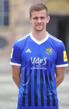 The team of the 1 FC Saarbrücken on Thursday 12 07 2018 in front of the Ludwigskirche in Saarbrücken In the picture Manuel Zeitz 8