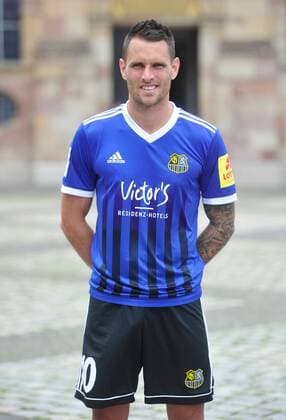 The team of the 1 FC Saarbrücken on Thursday 12 07 2018 in front of the Ludwigskirche in Saarbrücken In the picture Markus Obernosterer 10