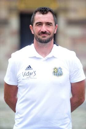 The team of 1 FC Saarbrücken on Thursday 12 07 2018 in front of the Ludwigskirche in Saarbrücken Pictured Frank Kackert goalkeeper coach