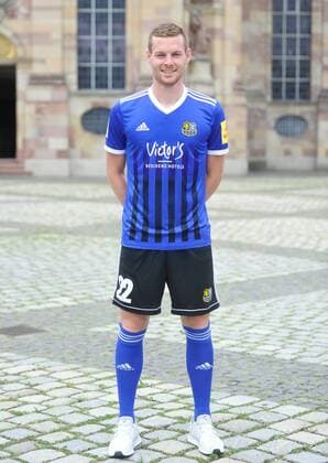 The team of 1 FC Saarbrücken on Thursday 12 07 2018 in front of the Ludwigskirche in Saarbrücken Pictured Marcel Carl 22