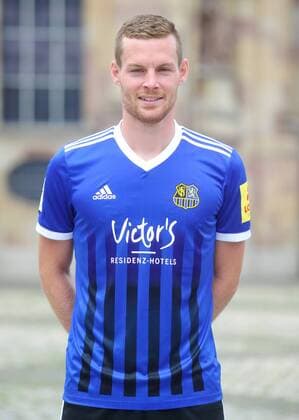 The team of 1 FC Saarbrücken on Thursday 12 07 2018 in front of the Ludwigskirche in Saarbrücken Pictured Marcel Carl 22