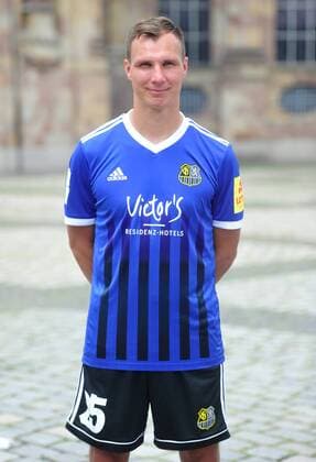 The team of 1 FC Saarbrücken on Thursday 12 07 2018 in front of the Ludwigskirche in Saarbrücken In the picture Tobias Jänicke 25