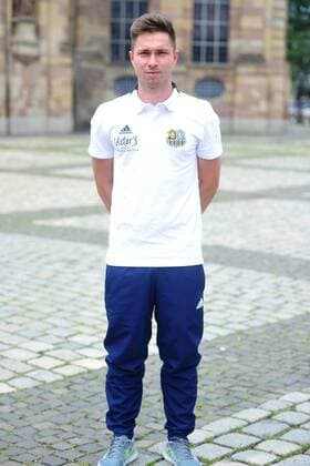 The team of 1 FC Saarbrücken on Thursday 12 07 2018 in front of the Ludwigskirche in Saarbrücken In the picture Christoph Fuhr athletic trainer