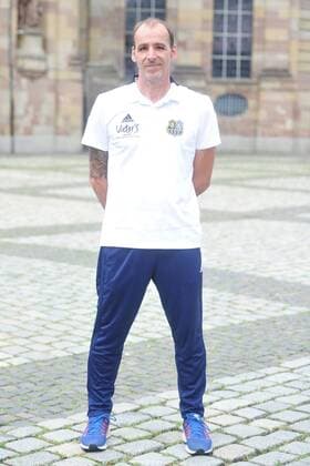 The team of 1 FC Saarbrücken on Thursday 12 07 2018 in front of the Ludwigskirche in Saarbrücken Pictured Paulo da Palma physiotherapist