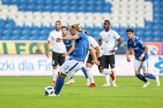 2018.07.12 Poznan Pilka nozna I runda kwalifikacji Liga Europy Lech Poznan - Gandzasar Kapan N z Christian Gytkjaer gol radosc bramka Foto Pawel Jaskolka PressFocus 2018.07.12 Poznan Football UEFA Europa League I qualifying round Lech Poznan - Gandzasar Kapan Credit: Pawel Jaskolka PressFocus NEWSPIX.PL --- Newspix.pl  20180712_PF_PJ008