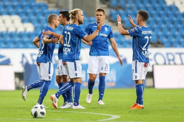 2018.07.12 Poznan Pilka nozna I runda kwalifikacji Liga Europy Lech Poznan - Gandzasar Kapan N z Christian Gytkjaer gol radosc bramka Vlodymyr Kostevych Foto Pawel Jaskolka PressFocus 2018.07.12 Poznan Football UEFA Europa League I qualifying round Lech Poznan - Gandzasar Kapan Credit: Pawel Jaskolka PressFocus NEWSPIX.PL --- Newspix.pl  20180712_PF_PJ012