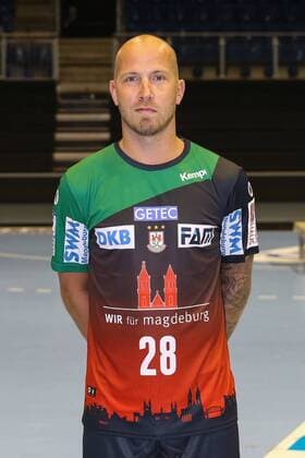 Robert Weber SC Magdeburg 1 BL Handball Bundesliga Season 2018 2019 official photo shoot Portrait date 2018 2019 SC Magdeburg in the GETEC Arena in Magdeburg Portrait Germany Handball Mann Manner 11 07 2018