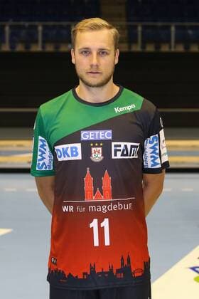 Daniel Pettersson SC Magdeburg 1 BL Handball Bundesliga season 2018 2019 official photo shoot Portrait date 2018 2019 SC Magdeburg in the GETEC Arena in Magdeburg Portrait Germany Handball Mann Manner 11 07 2018
