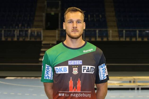 Christian O Sullivan SC Magdeburg 1 BL Handball Bundesliga Season 2018 2019 Official photo date Portrait date 2018 2019 SC Magdeburg at the GETEC Arena in Magdeburg Portrait Germany Handball Mann Maenner 11 07 2018