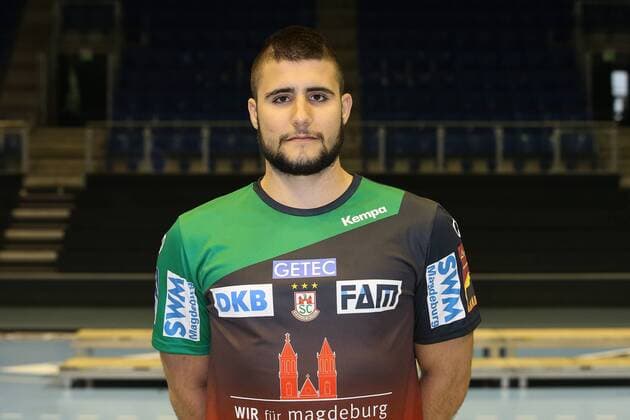Handball Bundesliga Season 2018 2019 official photo-op Portrait date 2018 2019 SC Magdeburg at the GETEC Arena in Magdeburg Portrait Germany Handball Mann Maenner 11 07 2018