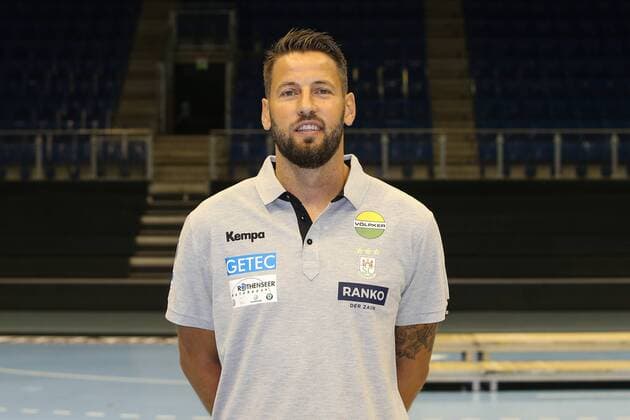 Coach Bennet Wiegert SC Magdeburg 1 BL Handball Bundesliga Season 2018 2019 official photo-op Portrait date 2018 2019 SC Magdeburg at the GETEC Arena in Magdeburg Portrait Germany Handball Mann Maenner 11 07 2018
