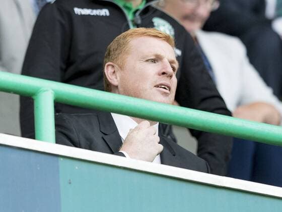 12th July 2018, Easter Road, Edinburgh, Scotland; UEFA Europa League football, first qualifying round, 1st leg, Hibernian versus NSI Runavik; Neil Lennon Hibernian Manager watches on from the stands  ActionPlus12047039 AlanxRennie