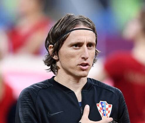 FIFA World Cup 2018 Semi-finals 11 07 2018 Croatia England Luka Modric Croatia at the national anthem