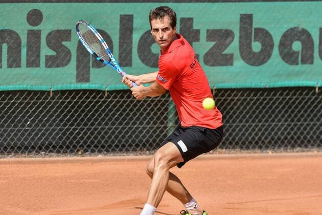 GER 1 Tennis Point Bundesliga Men Cologne THC Stadium Rot Weiss vs Badwerk Gladbacher HTC 13 07 2018 Cologne THC Stadium Red White GER 1 TP BL Cologne THC Stadium Rot Weiss vs Badwerk Gladbacher HTC in the picture Ramos Vinolas Albert ESP on the backhand nph Mauelshagen nph00321