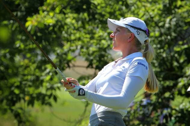 July 13, 2018 - Sylvania, Ohio, United States - Sophia Popov of Heidelberg, Germany follows her shot from the 17th tee during the second round of the Marathon LPGA Golf Damen Classic golf tournament at Highland Meadows Golf Club in Sylvania, Ohio USA, on Friday, July 13, 2018. Marathon Classic Presented By Owens Corning And O-I - Round Two  - ZUMAn230 20180713_zaa_n230_484 Copyright: xAmyxLemusx