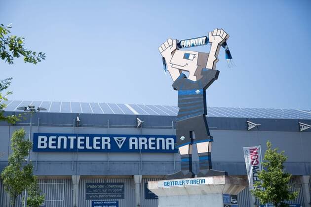 Paderborn Germany 13 07 2018 2 Bundesliga 2018 2019 Portraettermin SC Paderborn The Benteler Arena of the SC Paderborn 07 Paderborn North Rhine Westphalia Germany Benteler Arena