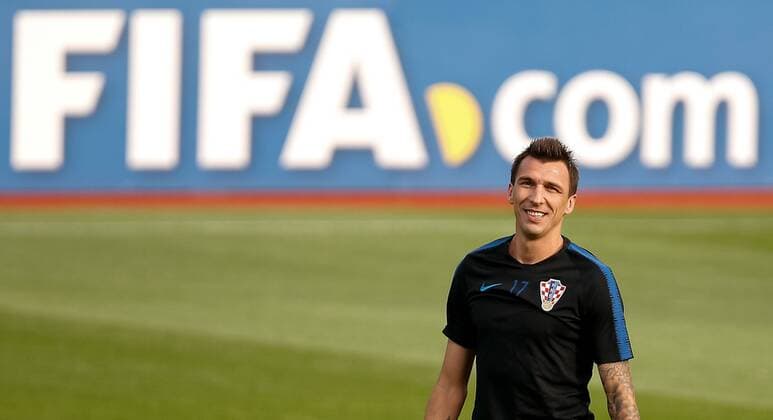 Croatian training in Moscow MOSCOU, MO - 14.07.2018: CROATIAN TRAINING IN MOSCOW - Mario Mandzukic of Croatia during training of the Croatian selection in field 10 of the complex of Luzhniki stadium. Croatia face France tomorrow for the 2018 World Cup final at Luzhniki Stadium in Moscow, Russia. (Photo: Marcelo Machado de Melo Fotoarena) x1567560x  MarceloxMachadoxdexMelo