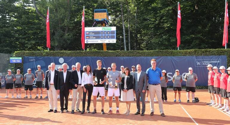 Final Singles Yannick Hanfmann GER Winner of the Sparkassen Open 2018 Jozef Kovalik SVK