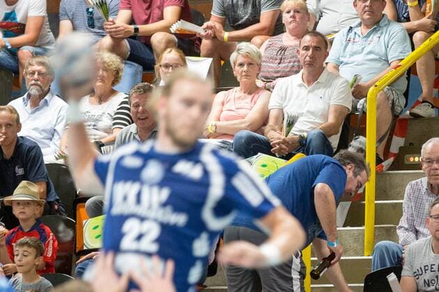 Jochen Fraatz Handball legend and father of Yannick Fraatz 18 Bergischer HC n i B is watching his sons game in Gevelsberg HSG Gevelsberg Silschede vs Bergischer HC Handball Test match 14 07 18 Gevelsberg NRW Germany Halle Gevelsberg West Copyright: xdnet_cdnx