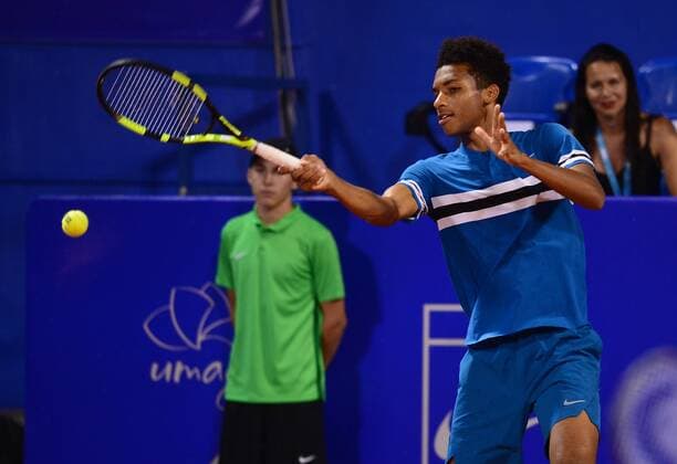 ATP Tennis Herren Umag Exibition match 14.07.2018., Zagreb - 29. Blue Lagoon Croatia Open Umag Tennis Tournament. An Exibition match Between Goran Ivanisevic Nine Serdusic and Mansoura Bahrami and Felix Auger Aliassime. Felix Auger Aliassime  MarkoxPrpic PIXSELL