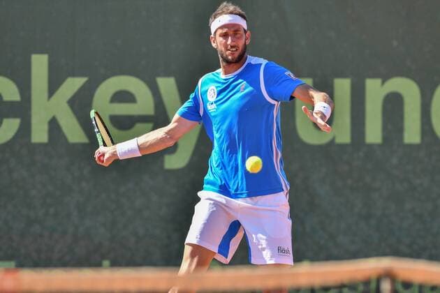 GER 1 Tennis Point Bundesliga Men Badwerk Gladbacher HTC vs fläsh TC Weinheim 1902 1 15 07 2018 Badwerk Gladbacher HTC GER 1 TP BL Badwerk Gladbacher HTC vs fläsh TC Weinheim 1902 1 in the picture Vanni Luca ITA at the forehand shot nph Mauelshagen nph00321