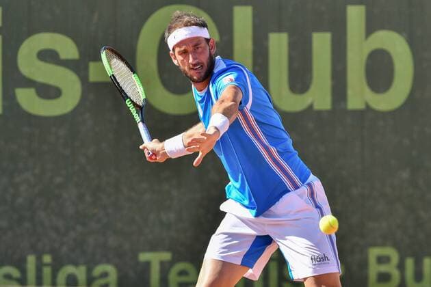 GER 1 Tennis Point Bundesliga Men Badwerk Gladbacher HTC vs fläsh TC Weinheim 1902 1 15 07 2018 Badwerk Gladbacher HTC GER 1 TP BL Badwerk Gladbacher HTC vs fläsh TC Weinheim 1902 1 in the picture Vanni Luca ITA at the forehand shot nph Mauelshagen nph00321