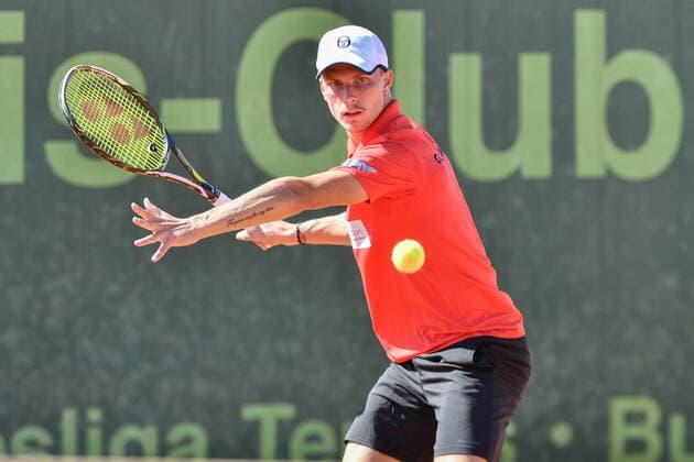 GER 1 Tennis Point Bundesliga Men Badwerk Gladbacher HTC vs fläsh TC Weinheim 1902 1 15 07 2018 Badwerk Gladbacher HTC GER 1 TP BL Badwerk Gladbacher HTC vs fläsh TC Weinheim 1902 1 pictured Fucsovics Marton HUN at the forehand shot nph Mauelshagen nph00321