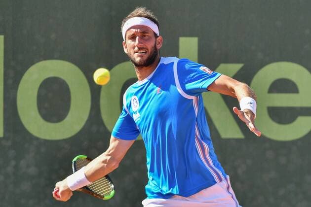 GER 1 Tennis Point Bundesliga Men Badwerk Gladbacher HTC vs fläsh TC Weinheim 1902 1 15 07 2018 Badwerk Gladbacher HTC GER 1 TP BL Badwerk Gladbacher HTC vs fläsh TC Weinheim 1902 1 in the picture Vanni Luca ITA at the forehand shot nph Mauelshagen nph00321