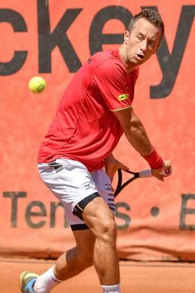 GER 1 Tennis Point Bundesliga Men Badwerk Gladbacher HTC vs fläsh TC Weinheim 1902 1 15 07 2018 Badwerk Gladbacher HTC GER 1 TP BL Badwerk Gladbacher HTC vs fläsh TC Weinheim 1902 1 picture Kohlschreiber Philipp GER on the backhand nph Mauelshagen nph00321