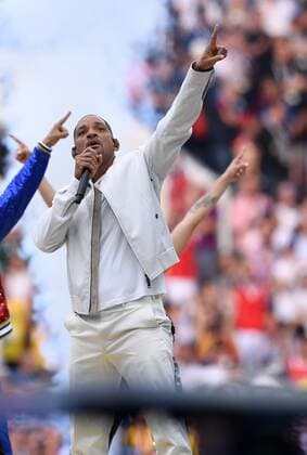 FIFA World Cup 2018 FINALE France Croatia 15 07 2018 Actor and singer Will Smith performs at the closing ceremony of the 2018 World Cup