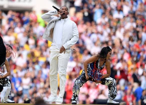 FIFA World Cup 2018 FINALE France Croatia 15 07 2018 Actor and singer Will Smith performs at the closing ceremony of the 2018 World Cup