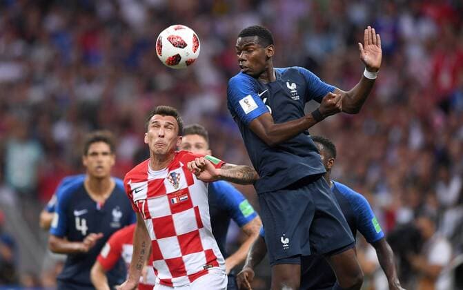 FIFA World Cup 2018 FINALE France Croatia 15 07 2018 Mario Mandzukic li Croatia vs Paul Pogba re France