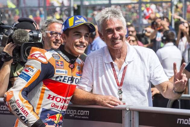IPP20180715 Motorsports: MotoGP World Championship WM Weltmeisterschaft GP of Germany, Marc Marquez con Mick Doohan (Verwendung nur in Deutschland - GERMANY ONLY) *** IPP20180715 Motorsports MotoGP World Championship Marc Marquez with Mick Doohan Only in Germany GERMANY ONLY 