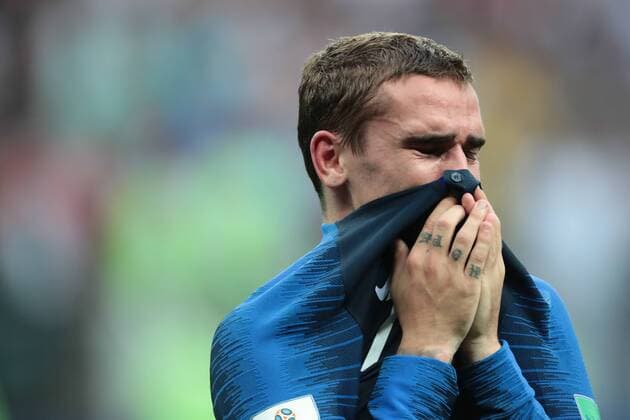 Fußball, WM Finale 2018 in Moskau, Frankreich - Kroatien Sport Themen der Woche KW28 Sport Bilder des Tages MOSCOW, RUSSIA - JULY 15: Forward Antoine Griezmann of France national team Nationalteam celebrates the win of the final match between France and Croatia at the FIFA World Cup WM Weltmeisterschaft Fussball on July 15, 2018 at the Luzhniki Stadium in Moscow, Russia. (Photo by Anatoliy Medved Icon Sportswire) SOCCER: JUL 15 FIFA World Cup Final - France v Croatia Icon18071500113 EDITORIAL USE ONLY