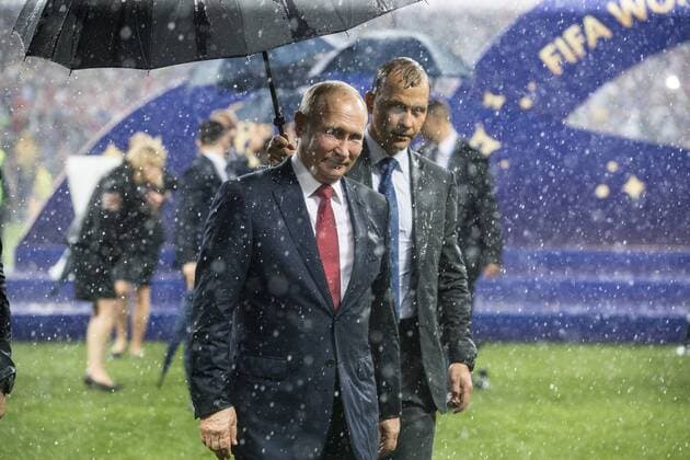 Vladimir Putin Russia s President during the 2018 FIFA World Cup WM Weltmeisterschaft Fussball Russia Final match between France and Croatia at the Luzhniki Stadium, Moscow, Russia on 15 July 2018. Copyright: xPeterxDovganx 20410034
