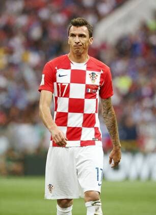 Mario Mandzukic Action Upper body Upper body Facial expression Sport Football Soccer FIFA World Cup Russia Russia 2018 Final Season 2017 2018 15 07 2018 France FRA vs Croatia CRO