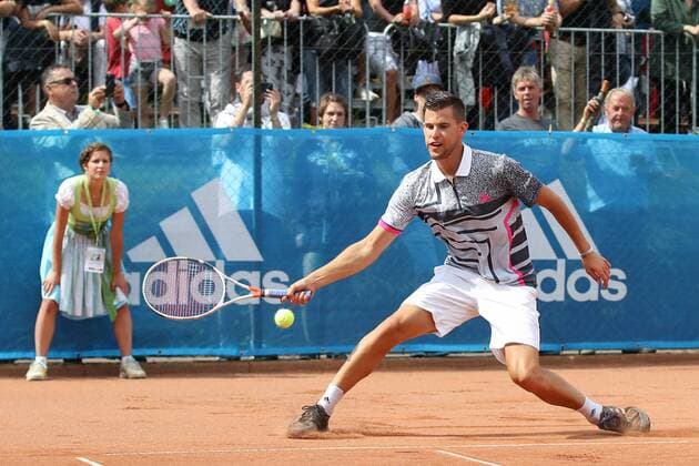TENNIS - Club Challenge, Thiem vs Tsitsipas WOERSCHACH,AUSTRIA,16.JUL.18 - TENNIS - Adidas Club Challenge, Dominic Thiem vs Stefano Tsitsipas. Image shows Dominic Thiem (AUT). GEPAxpictures xChristianxWalgram