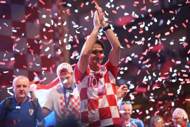 WM 2018, Kroatiens Nationalmannschaft wird in Zagreb empfangen Ceremonial reception for Vatreni at Ban Josip Jelacic Square 16.07.2018., Croatia, Zagreb - Ceremonial reception for Vatreni at Ban Josip Jelacic Square. Croatian national football team won second place at the 2018 World Cup in Russia. Zlatko Dalic  PetarxGlebov PIXSELL