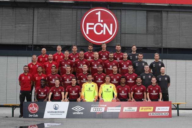 16 07 2018 1 FC Nuremberg Nuernberg FCN Club 1 Football Bundesliga BL Season 2018 2019 Photoalbum Portrait date Portraittermin DaMa Team picture Teamfoto Team Team Squad Totale front from left Edgar Salli 7 1 FC Nuremberg FCN Dennis Lippert 34 1 FC Nuremberg FCN Alexander Fuchs 35 1 FC Nürnberg FCN Fabian Bredlow 1 1 FC Nurnberg FCN Christian Mathenia 26 1 FC Nurnberg FCN Timothy Tillman 37 1 FC Nurnberg FCN Tim Leibold 23 1 FC Nurnberg FCN Federico Palacios 21 1 FC Nurnberg FCN second row front from left Michael Köllner Coach 1 FC Nurnberg FCN Boris Schommers Co Coaches 1 FC Nürnberg FCN Kevin Goden 2 1 FC Nuremberg FCN Törles Knöll 19 1 FC Nürnberg FCN Sebastian Kerk 10 1 FC Nürnberg FCN Enrico Valentini 22 1 FC Nürnberg FCN Robert Bauer 8 1 FC Nuremberg FCN Adam Zrelak 11 1 FC Nürnberg FC Marko Riegel Kit Manager 1 FC Nuremberg FCN Dr Matthias Brem Team Doctor 1 FC Nuremberg FCN third row from the front left Florian Klausner Athletics and Rehab Trainer 1 FC Nurnberg FCN Fabian Adelmann Co Manager 1 FC Nurnberg FCN Ondrej Petrak 31 1 FC Nurnberg FCN Ewerton Jose Almeida Santos 4 1 FC Nurnberg FCN Hanno Behrens 18 1 FC Nurnberg FCN Mikael Ishak 9 1 FC Nurnberg FCN Lukas Jager 20 1 FC Nurnberg FCN Gubov Milan Physiotherapist 1 FC Nürnberg FCN James Morgan Physiotherapist 1 FC Nürnberg FCN fourth row from left to right Nate Weiss Individual and Technique coach 1 FC Nürnberg FCN Martin Scharrer Goalkeeping coach 1 FC Nürnberg FCN Georg Margreitter 33 1 FC Nuremberg FCN Lukas Mühl 28 1 FC Nürnberg FCN Patrick Erras 29 1 FC Nürnberg FCN Eduard Löwen 17 1 FC Nürnberg FCN Sascha Rurainski Physiotherapist 1 FC Nürnberg FCN