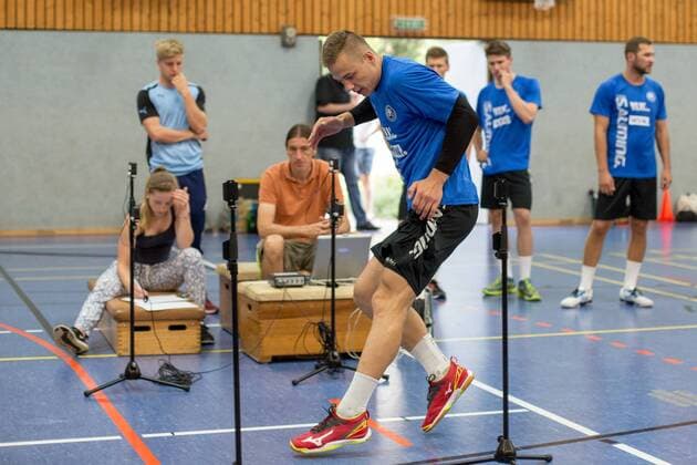 Maciej Majdzinski 14 Bergischer HC in performance test performance diagnostics Bergischer HC Day 2 Handball DKB Handball Bundesliga 17 07 18 Solingen NRW Germany Sports Hall Heiligenstock Copyright: xdnet_cdnx