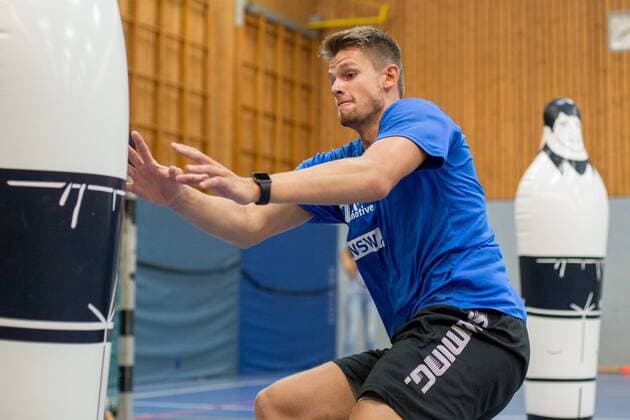 Christopher Rudeck 16 TW Bergischer HC in the Performance Test Performance Diagnostics Bergischer HC Day 2 Handball DKB Handball Bundesliga 17 07 18 Solingen NRW Germany Sports Hall Heiligenstock Copyright: xdnet_cdnx